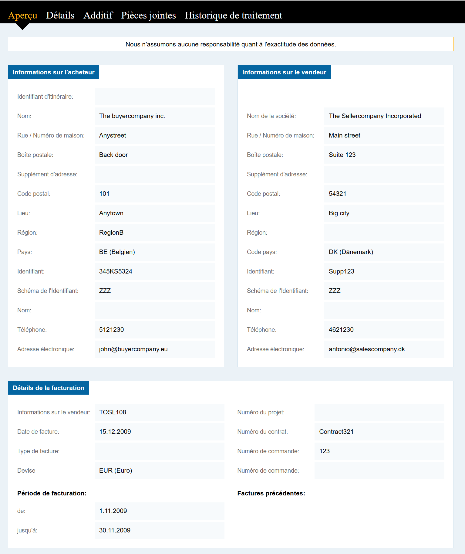 XML converted to french HTML